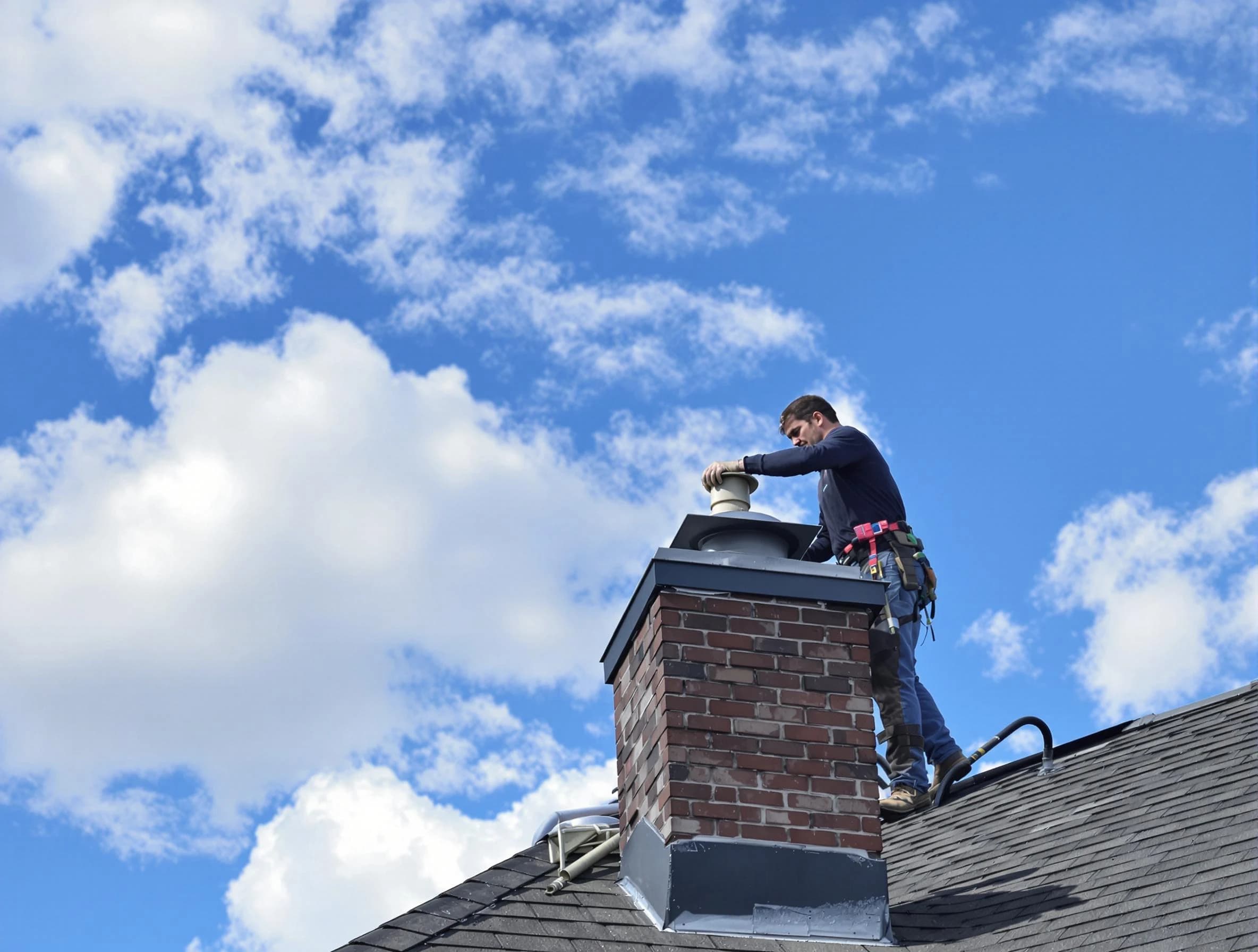 Mount Juliet Chimney Sweep installing a sturdy chimney cap in Mount Juliet, TN