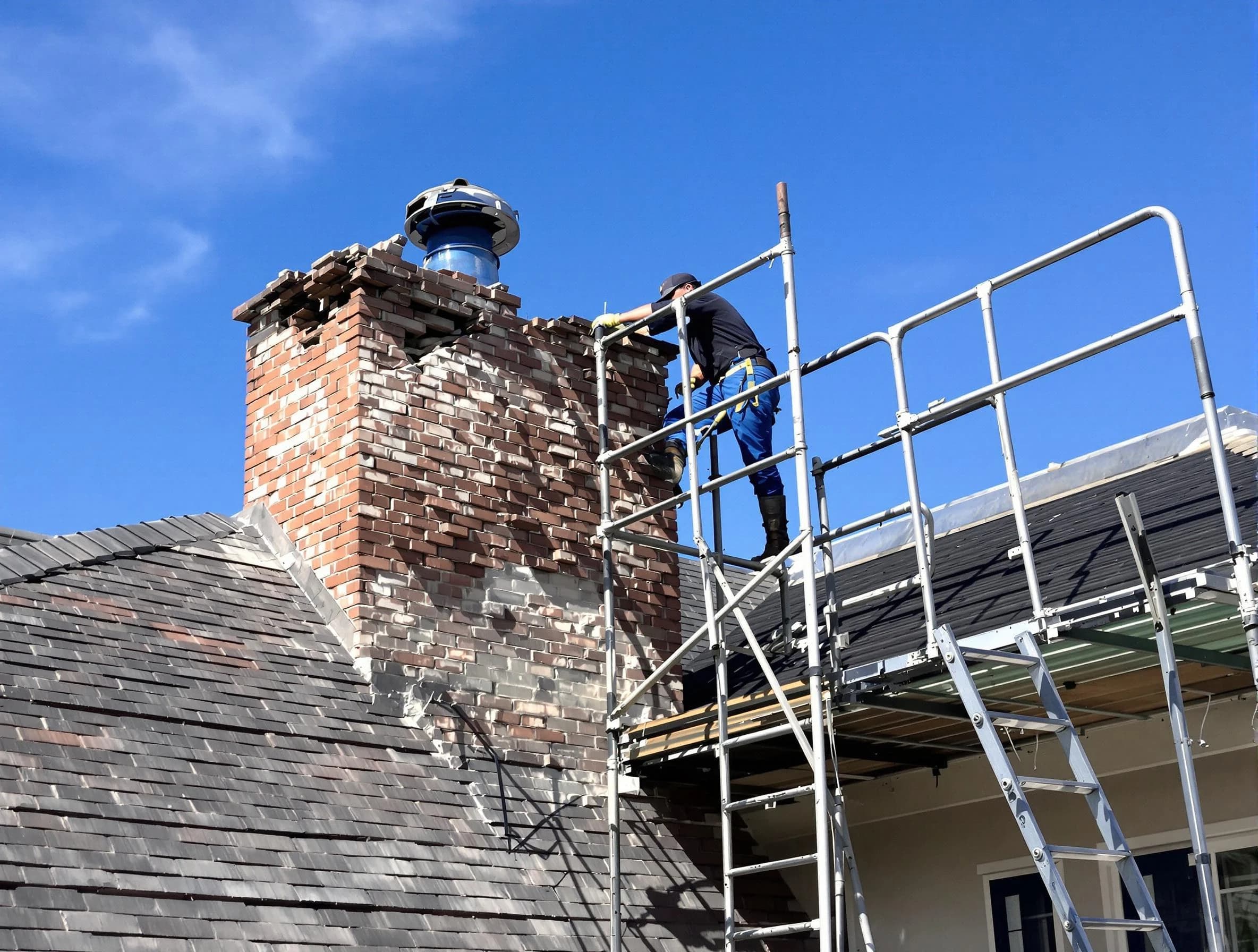 Rebuilding a chimney structure by Mount Juliet Chimney Sweep in Mount Juliet, TN