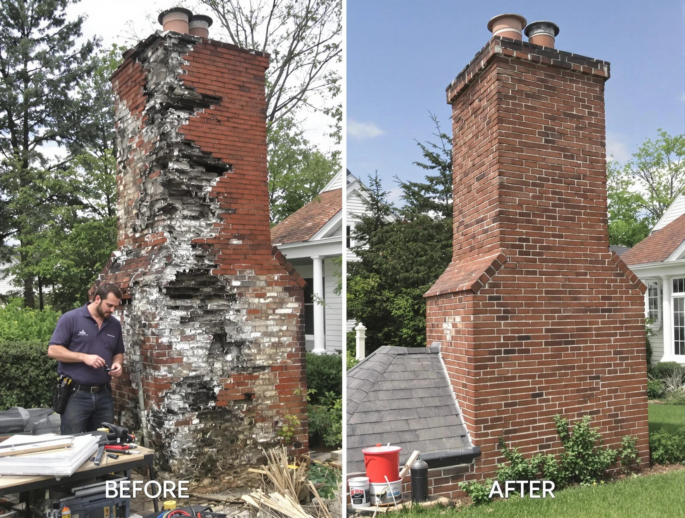 Mount Juliet Chimney Sweep performing a full chimney restoration in Mount Juliet, TN
