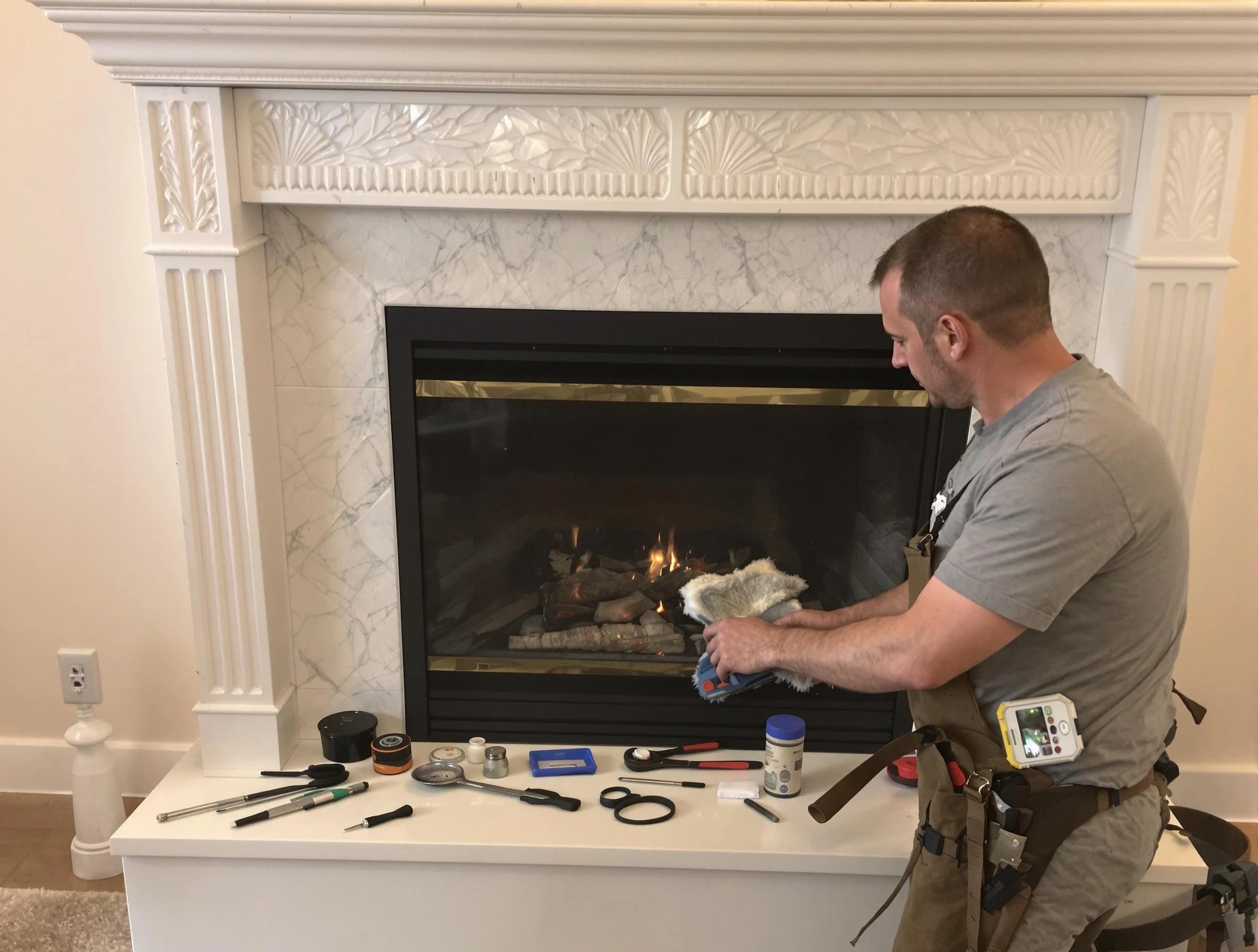 Mount Juliet Chimney Sweep performing fireplace maintenance in Mount Juliet, TN