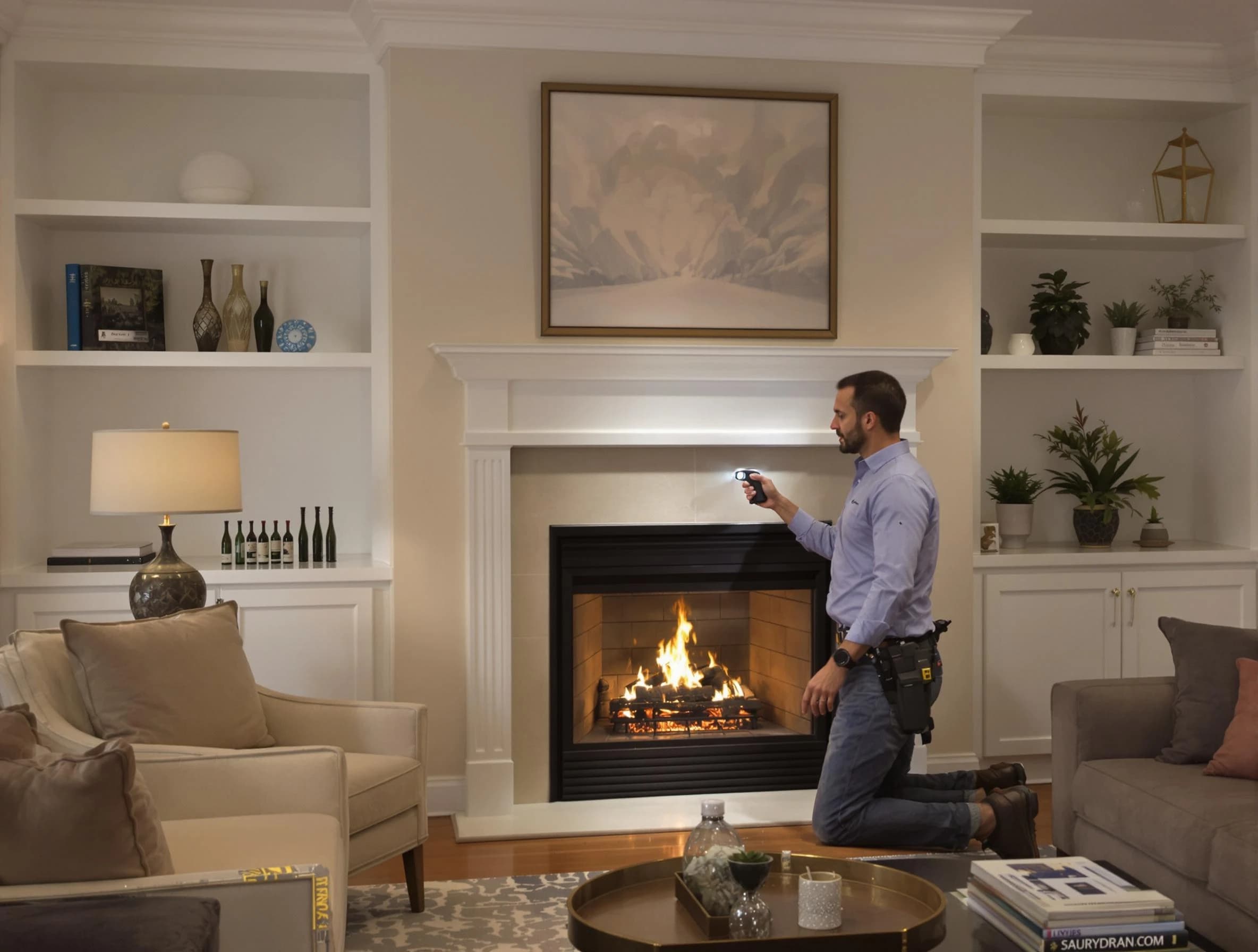 Mount Juliet Chimney Sweep conducting a fireplace safety inspection in Mount Juliet, TN