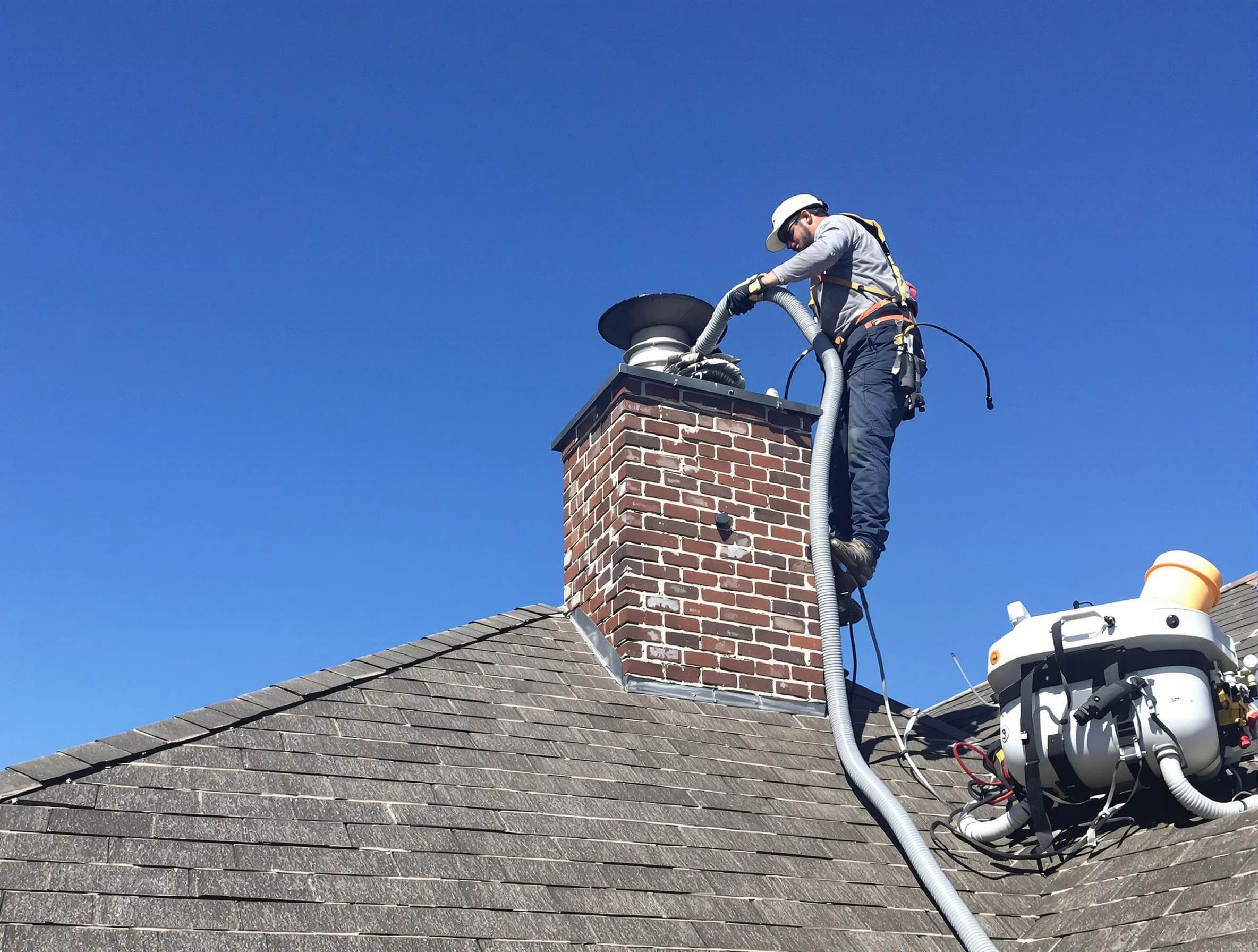 Dedicated Mount Juliet Chimney Sweep team member cleaning a chimney in Mount Juliet, TN