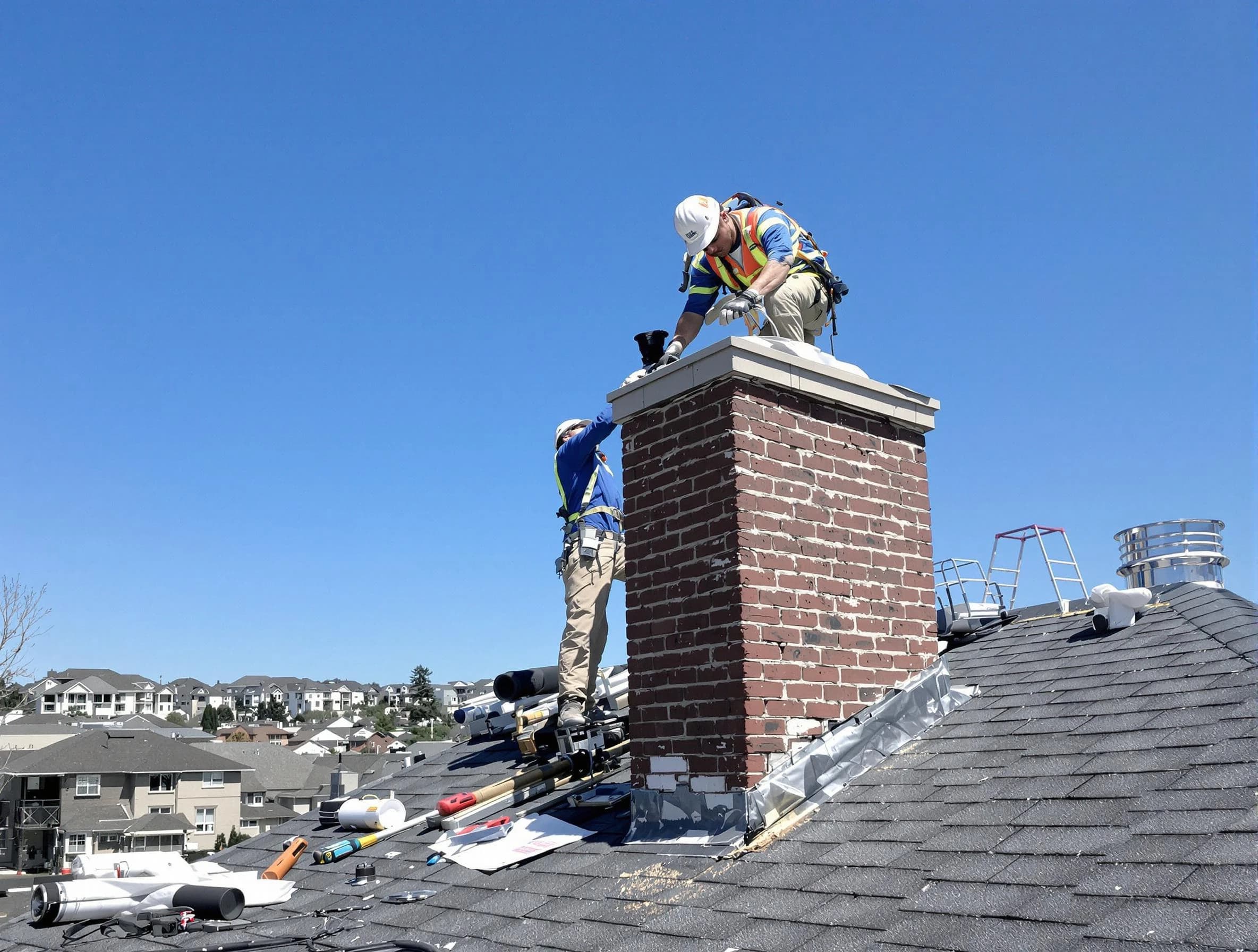 Mount Juliet Chimney Sweep repairing a chimney crown in Mount Juliet, TN