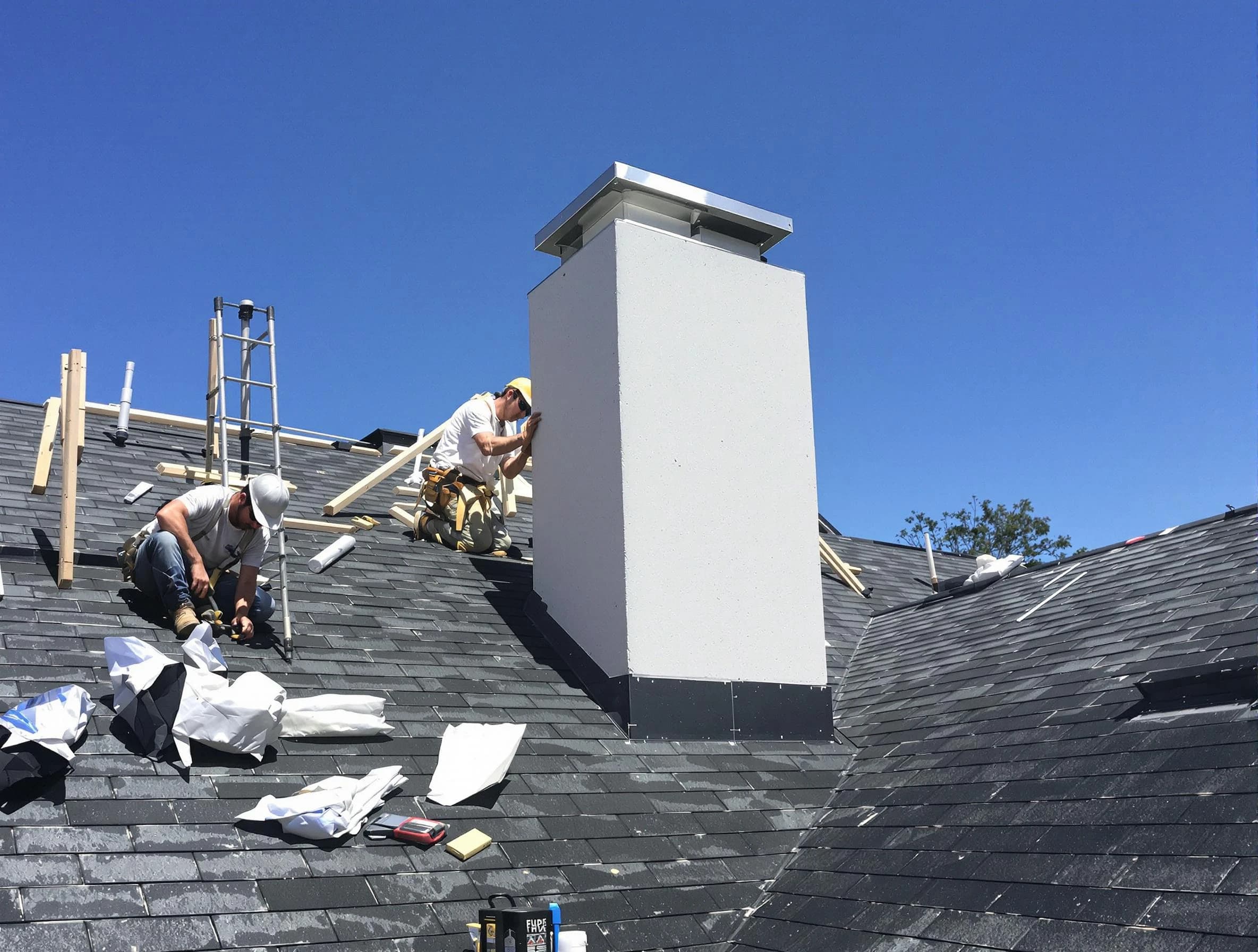 Mount Juliet Chimney Sweep crew installing a new chimney in Mount Juliet, TN