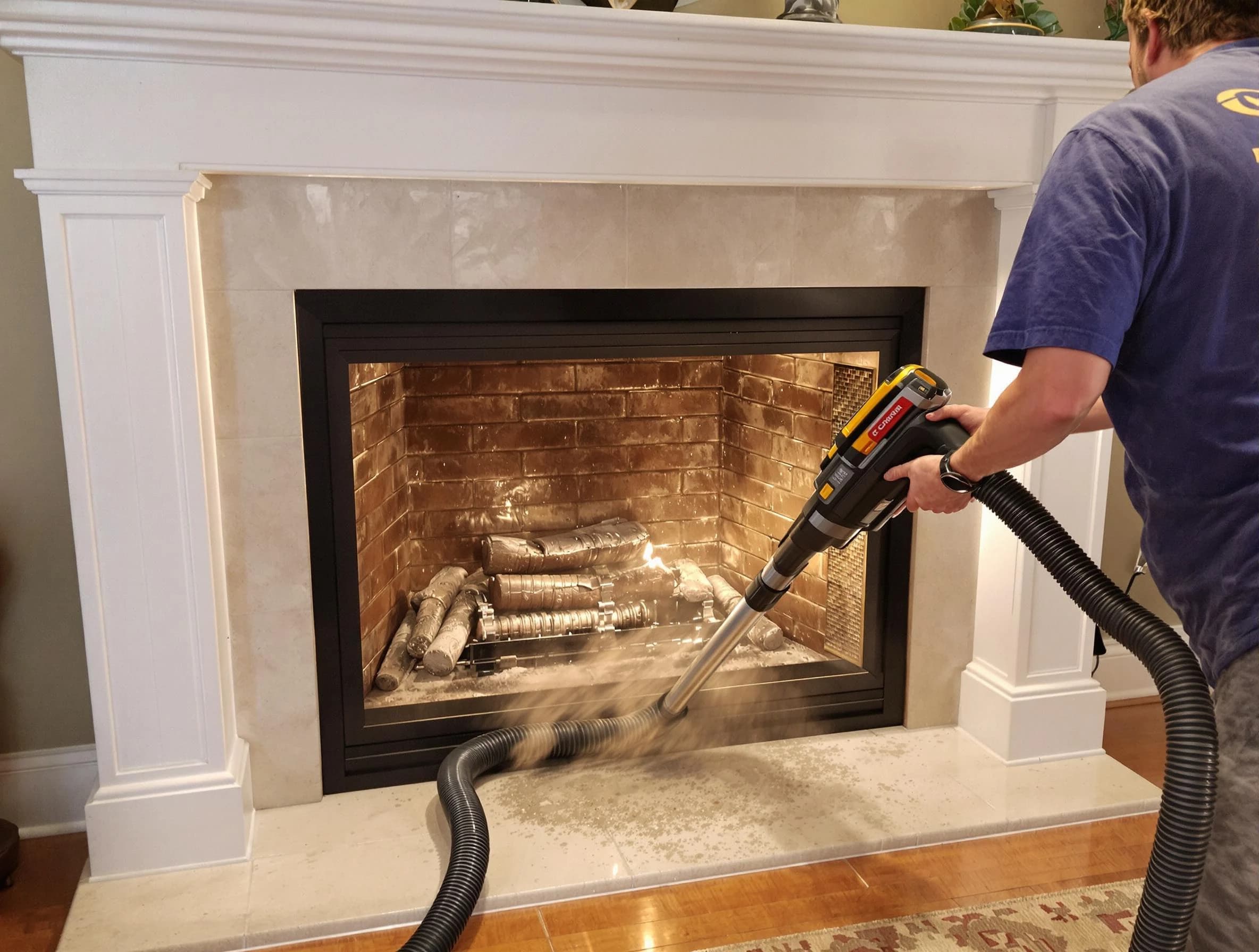 Fireplace cleaning performed by Mount Juliet Chimney Sweep in Mount Juliet, TN