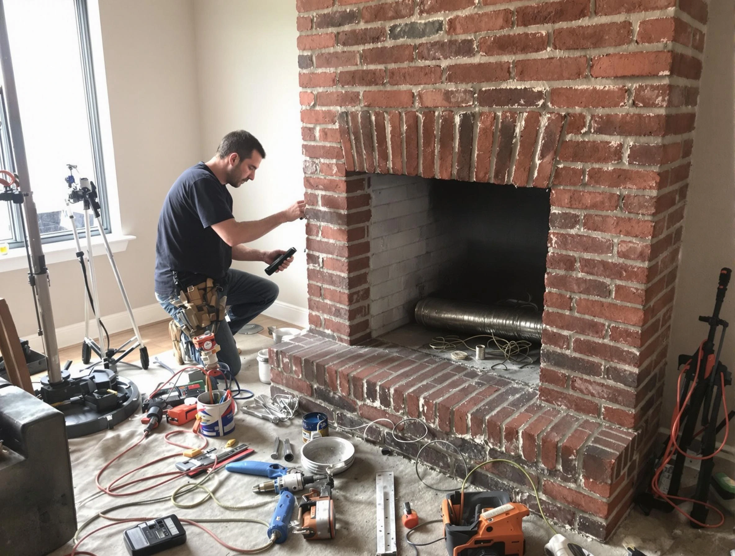 Mount Juliet Chimney Sweep specialist finalizing chimney liner service in Mount Juliet, TN