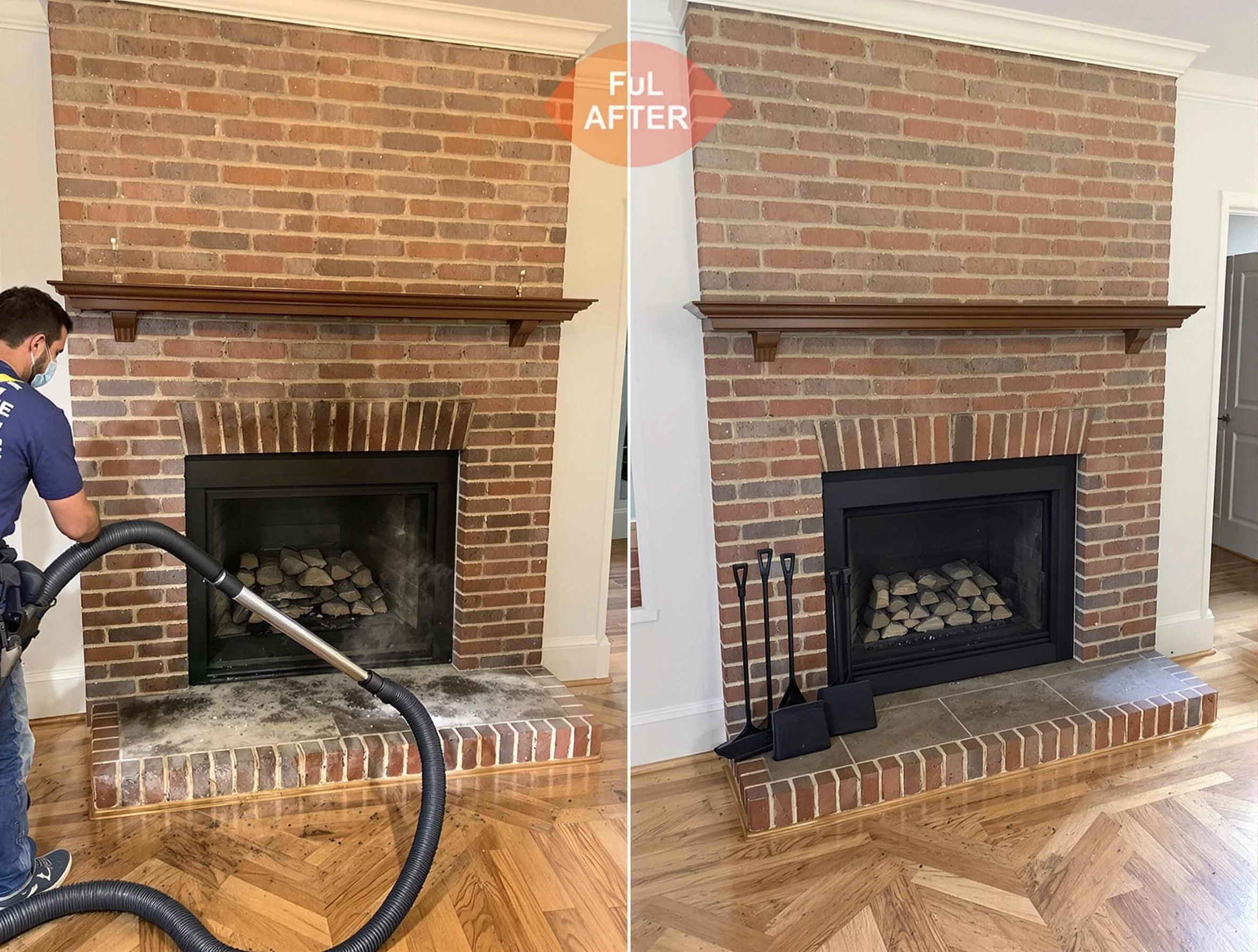 Mount Juliet Chimney Sweep carefully sanitizing a fireplace in Mount Juliet, TN
