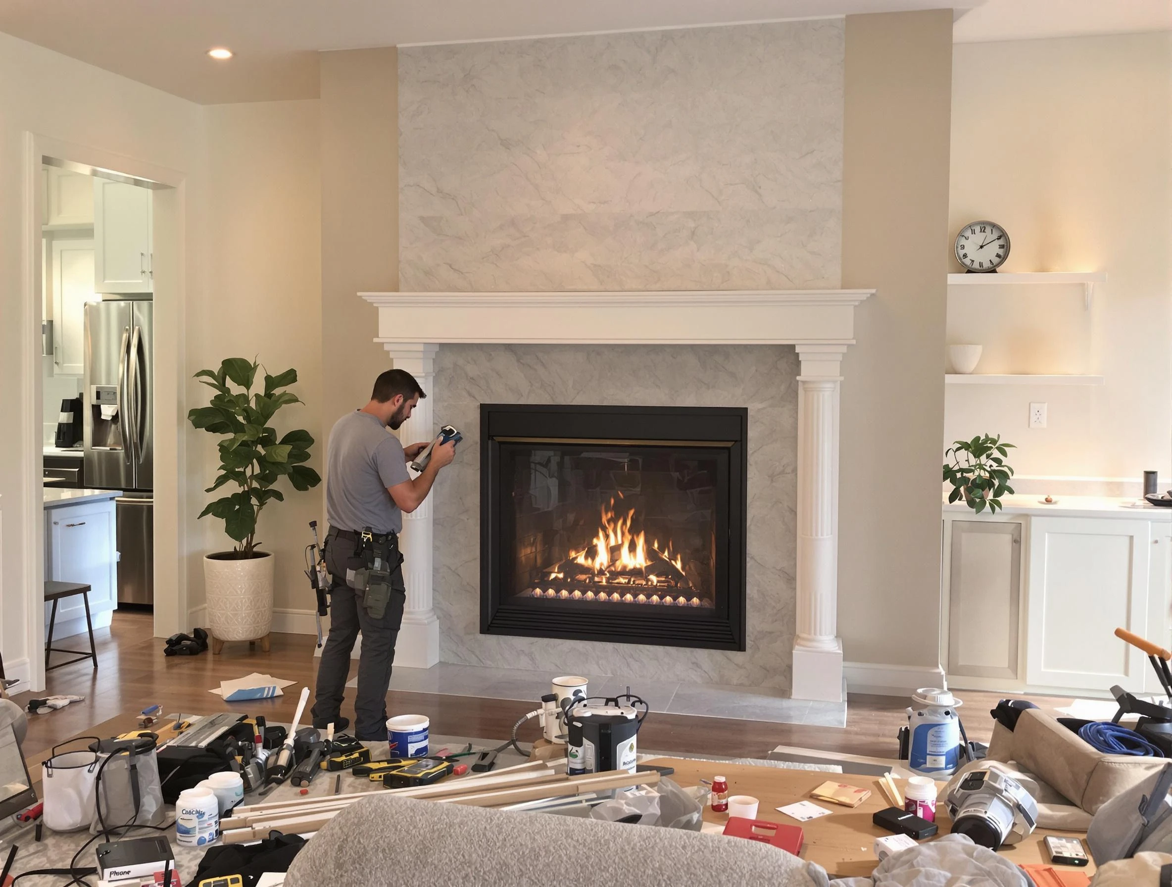 Newly installed fireplace by Mount Juliet Chimney Sweep in Mount Juliet, TN